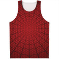 Red Spider Web Print Men's Tank Top