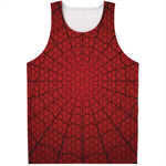 Red Spider Web Print Men's Tank Top