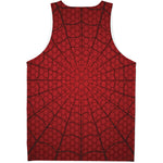 Red Spider Web Print Men's Tank Top