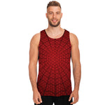 Red Spider Web Print Men's Tank Top