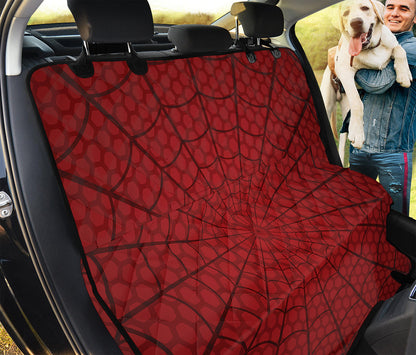 Red Spider Web Print Pet Car Back Seat Cover