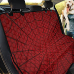 Red Spider Web Print Pet Car Back Seat Cover