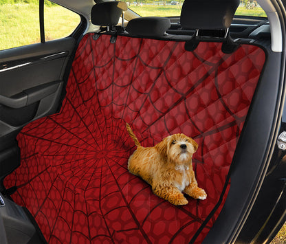 Red Spider Web Print Pet Car Back Seat Cover