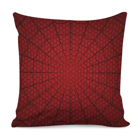 Red Spider Web Print Pillow Cover