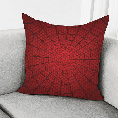 Red Spider Web Print Pillow Cover