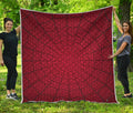 Red Spider Web Print Quilt