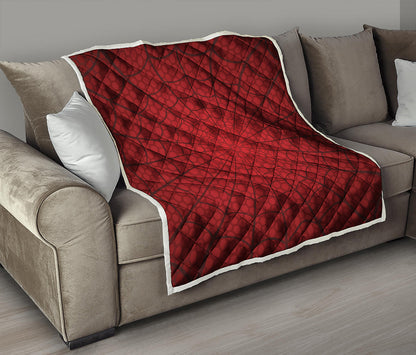 Red Spider Web Print Quilt