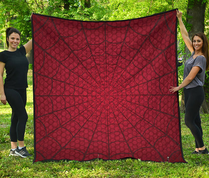 Red Spider Web Print Quilt