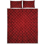 Red Spider Web Print Quilt Bed Set