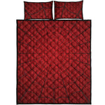 Red Spider Web Print Quilt Bed Set
