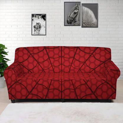 Red Spider Web Print Sofa Cover
