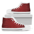 Red Spider Web Print White High Top Sneakers