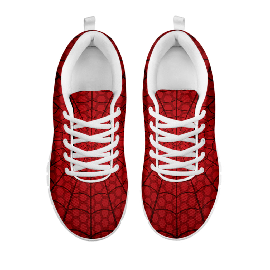 Red Spider Web Print White Sneakers