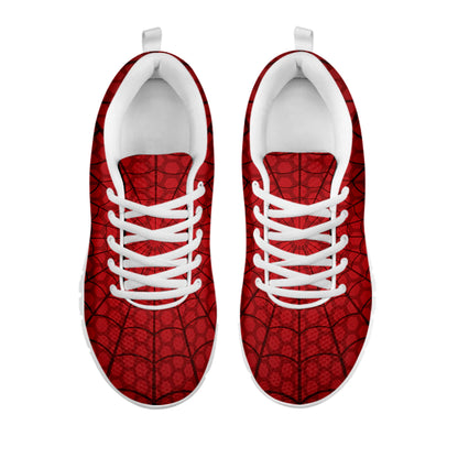 Red Spider Web Print White Sneakers