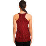 Red Spider Web Print Women's Racerback Tank Top