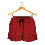 Red Spider Web Print Women's Shorts