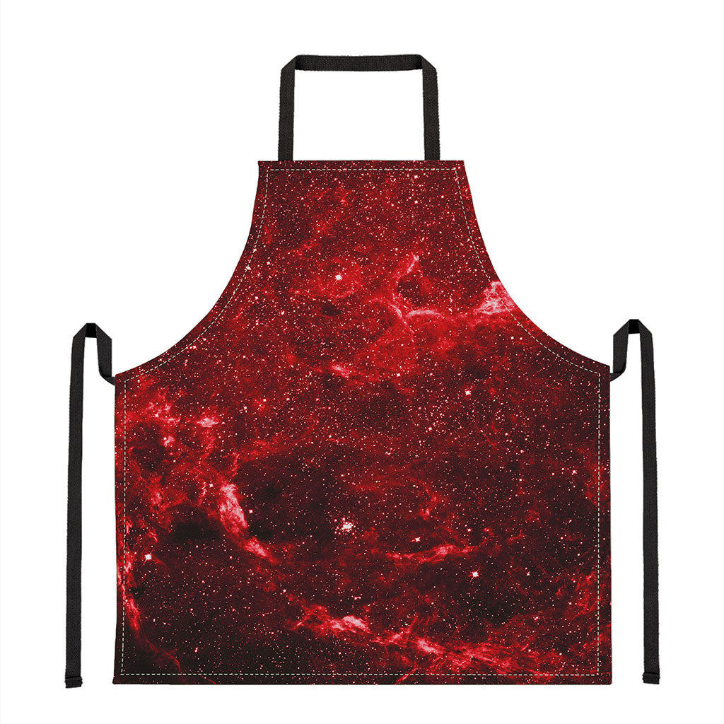 Red Stardust Universe Galaxy Space Print Apron