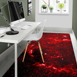 Red Stardust Universe Galaxy Space Print Area Rug GearFrost