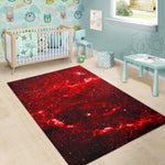 Red Stardust Universe Galaxy Space Print Area Rug GearFrost