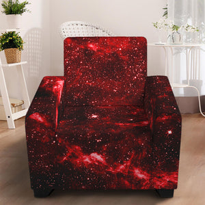 Red Stardust Universe Galaxy Space Print Armchair Slipcover