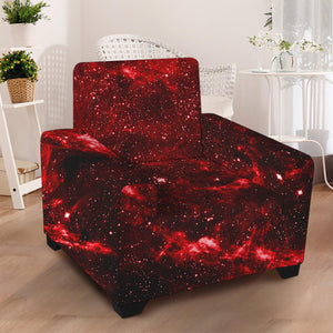 Red Stardust Universe Galaxy Space Print Armchair Slipcover