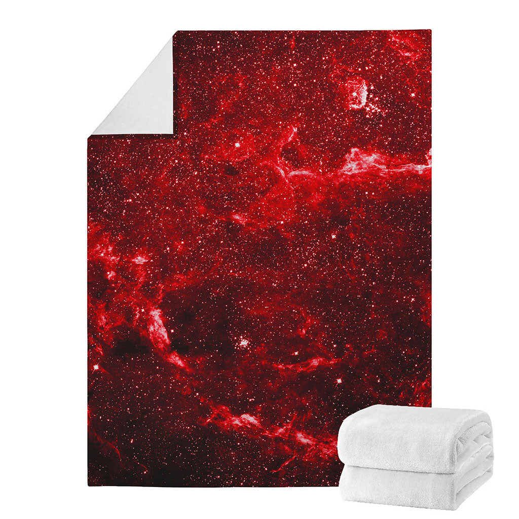 Red Stardust Universe Galaxy Space Print Blanket