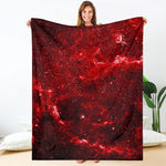 Red Stardust Universe Galaxy Space Print Blanket