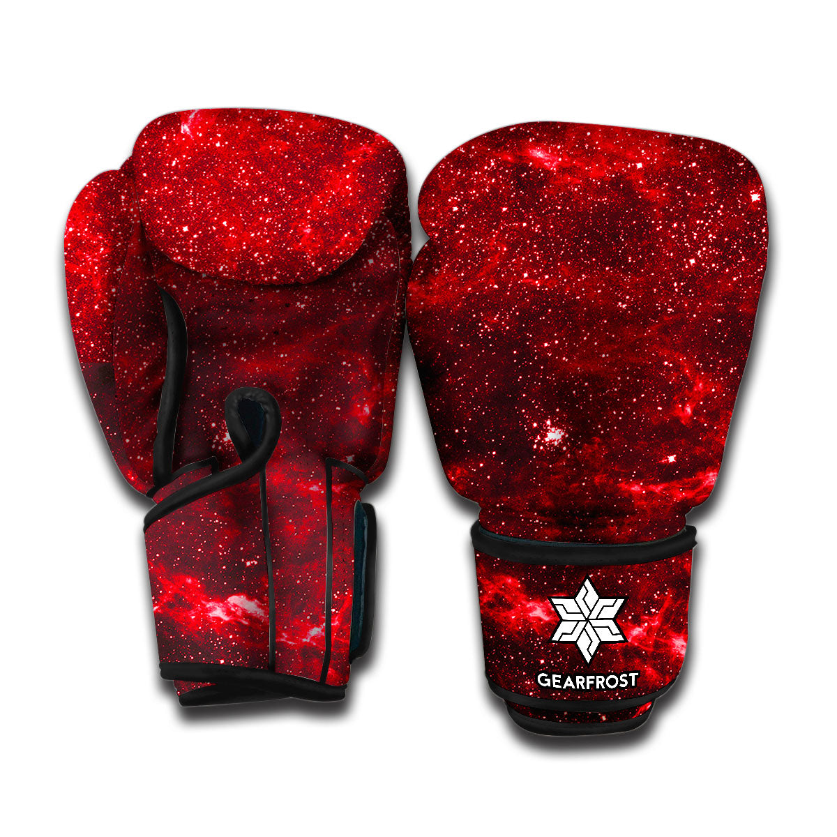 Red Stardust Universe Galaxy Space Print Boxing Gloves