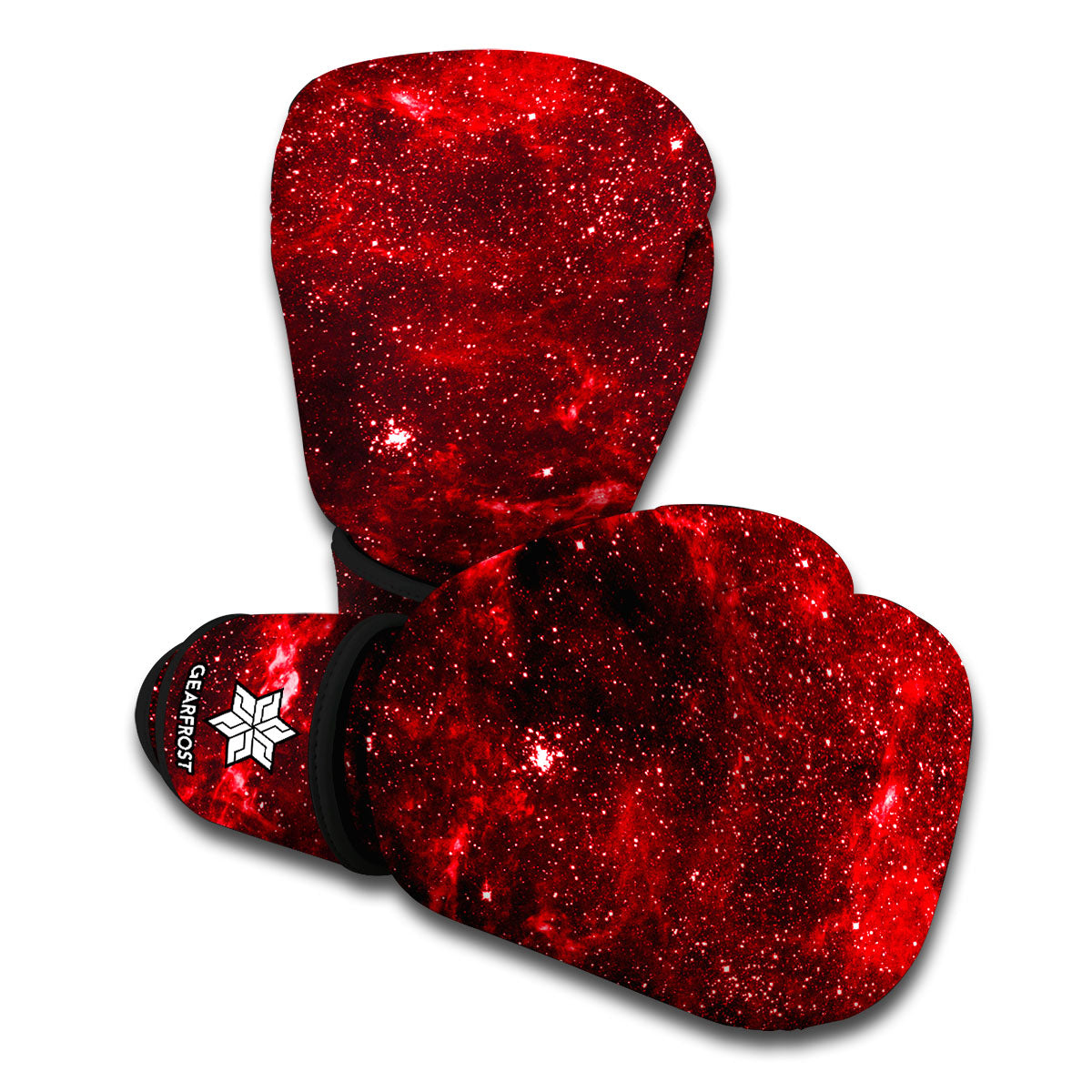 Red Stardust Universe Galaxy Space Print Boxing Gloves