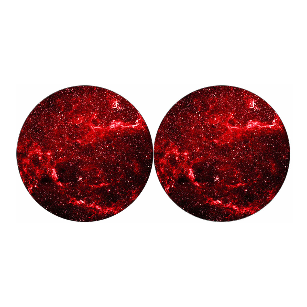 Red Stardust Universe Galaxy Space Print Car Coasters