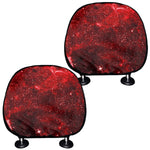 Red Stardust Universe Galaxy Space Print Car Headrest Covers