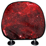 Red Stardust Universe Galaxy Space Print Car Headrest Covers