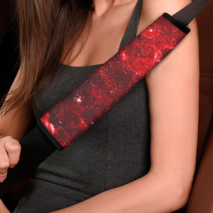 Red Stardust Universe Galaxy Space Print Car Seat Belt Covers