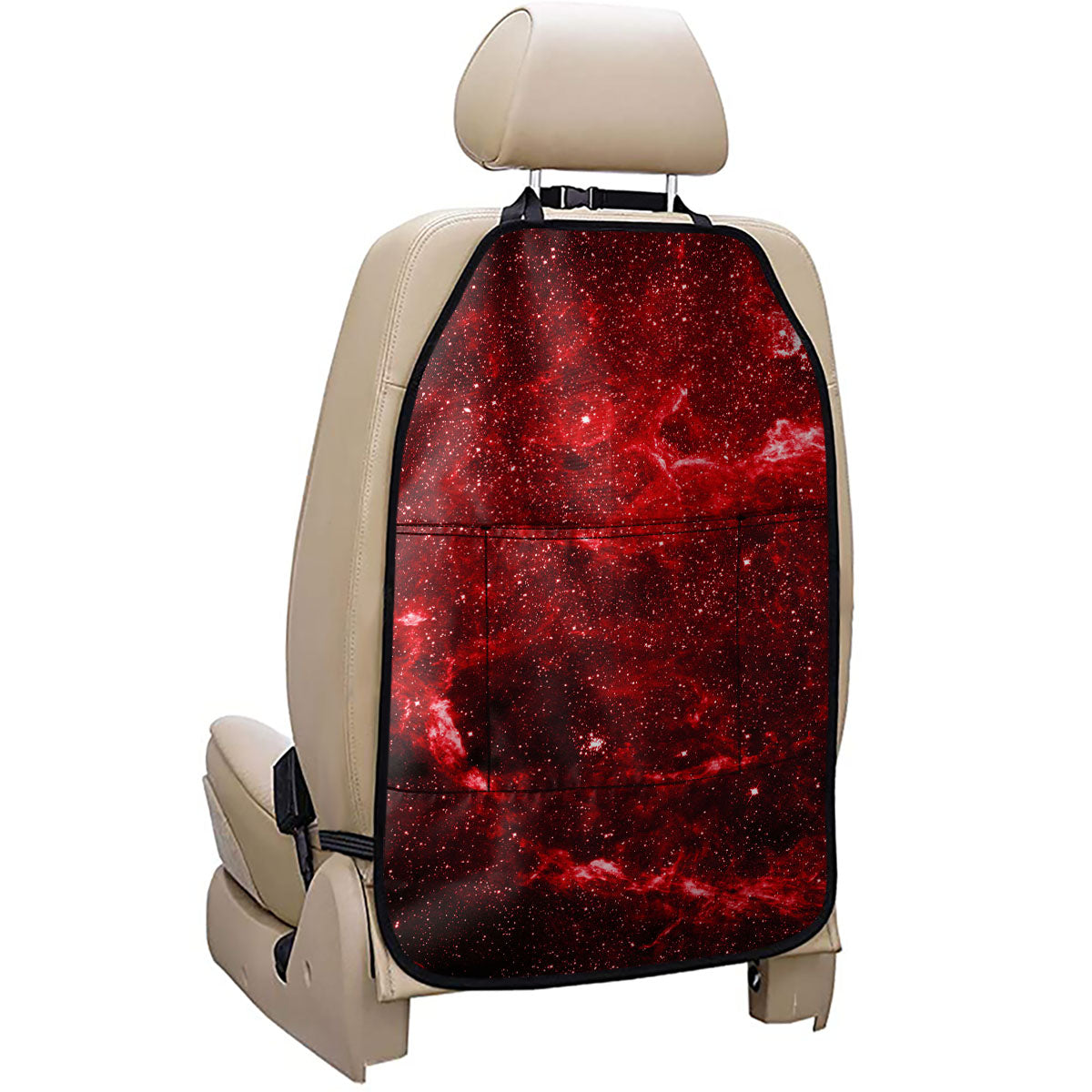 Red Stardust Universe Galaxy Space Print Car Seat Organizers