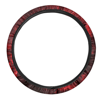 Red Stardust Universe Galaxy Space Print Car Steering Wheel Cover