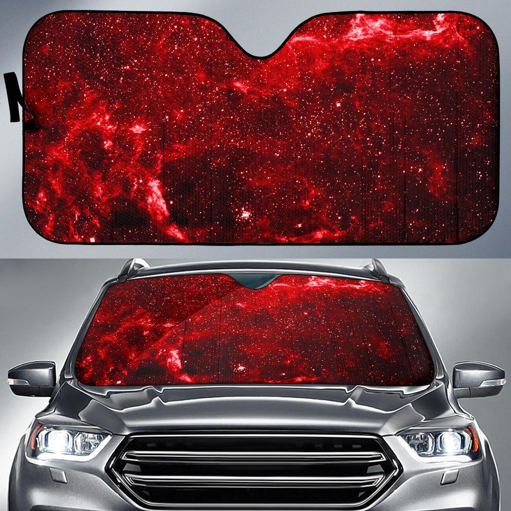 Red Stardust Universe Galaxy Space Print Car Sun Shade GearFrost