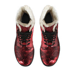 Red Stardust Universe Galaxy Space Print Comfy Boots GearFrost