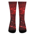 Red Stardust Universe Galaxy Space Print Crew Socks