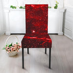 Red Stardust Universe Galaxy Space Print Dining Chair Slipcover