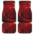 Red Stardust Universe Galaxy Space Print Front and Back Car Floor Mats
