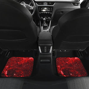 Red Stardust Universe Galaxy Space Print Front and Back Car Floor Mats
