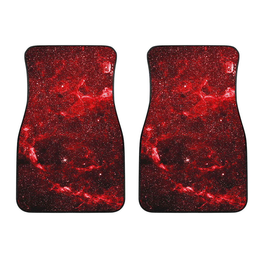 Red Stardust Universe Galaxy Space Print Front Car Floor Mats