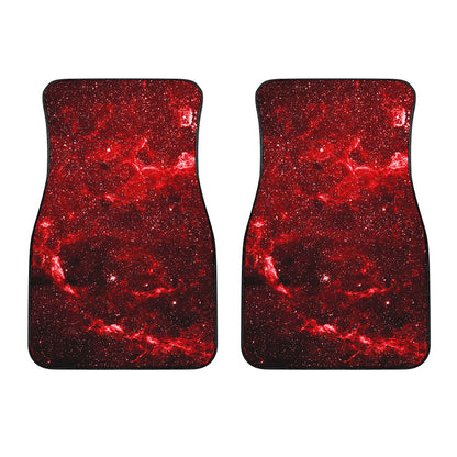 Red Stardust Universe Galaxy Space Print Front Car Floor Mats
