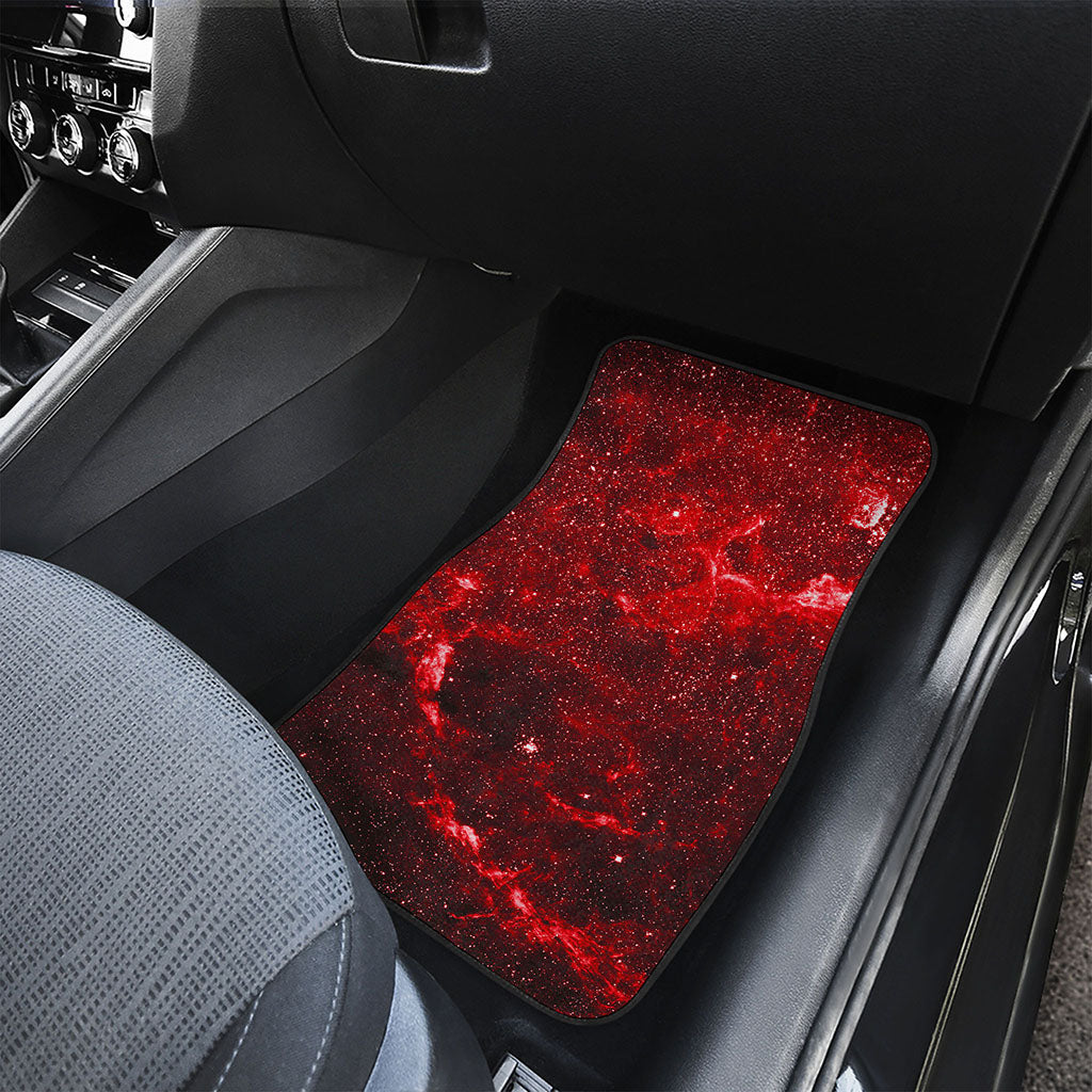 Red Stardust Universe Galaxy Space Print Front Car Floor Mats