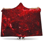 Red Stardust Universe Galaxy Space Print Hooded Blanket