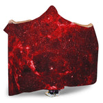 Red Stardust Universe Galaxy Space Print Hooded Blanket