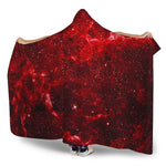 Red Stardust Universe Galaxy Space Print Hooded Blanket