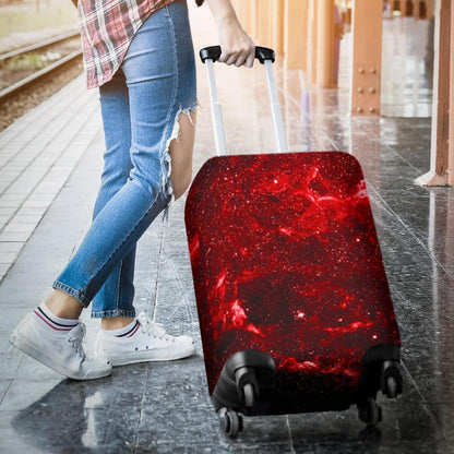 Red Stardust Universe Galaxy Space Print Luggage Cover GearFrost