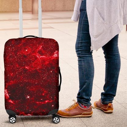 Red Stardust Universe Galaxy Space Print Luggage Cover GearFrost