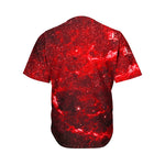 Red Stardust Universe Galaxy Space Print Men's Baseball Jersey